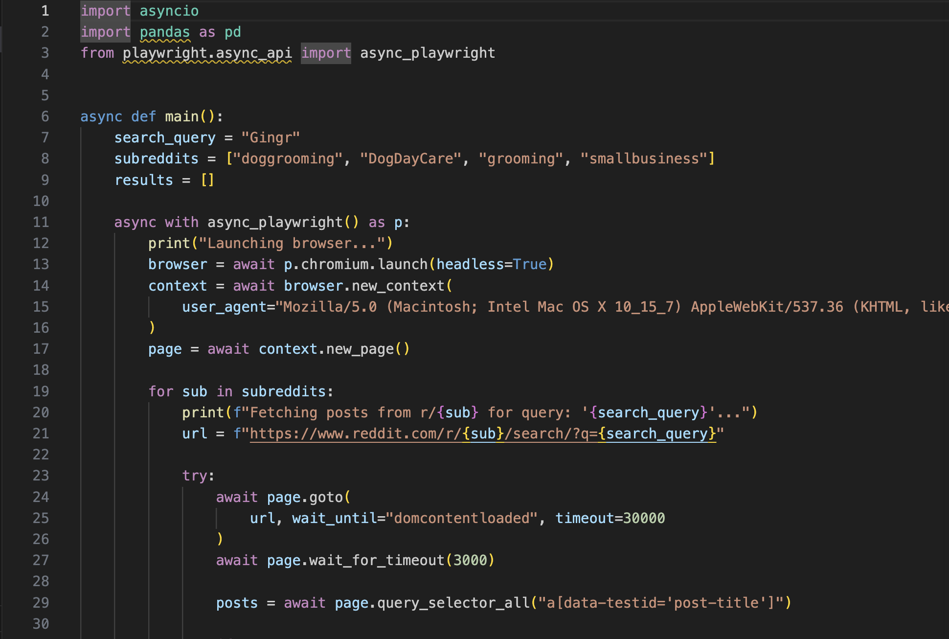 Python script used to scrape and cluster review keywords