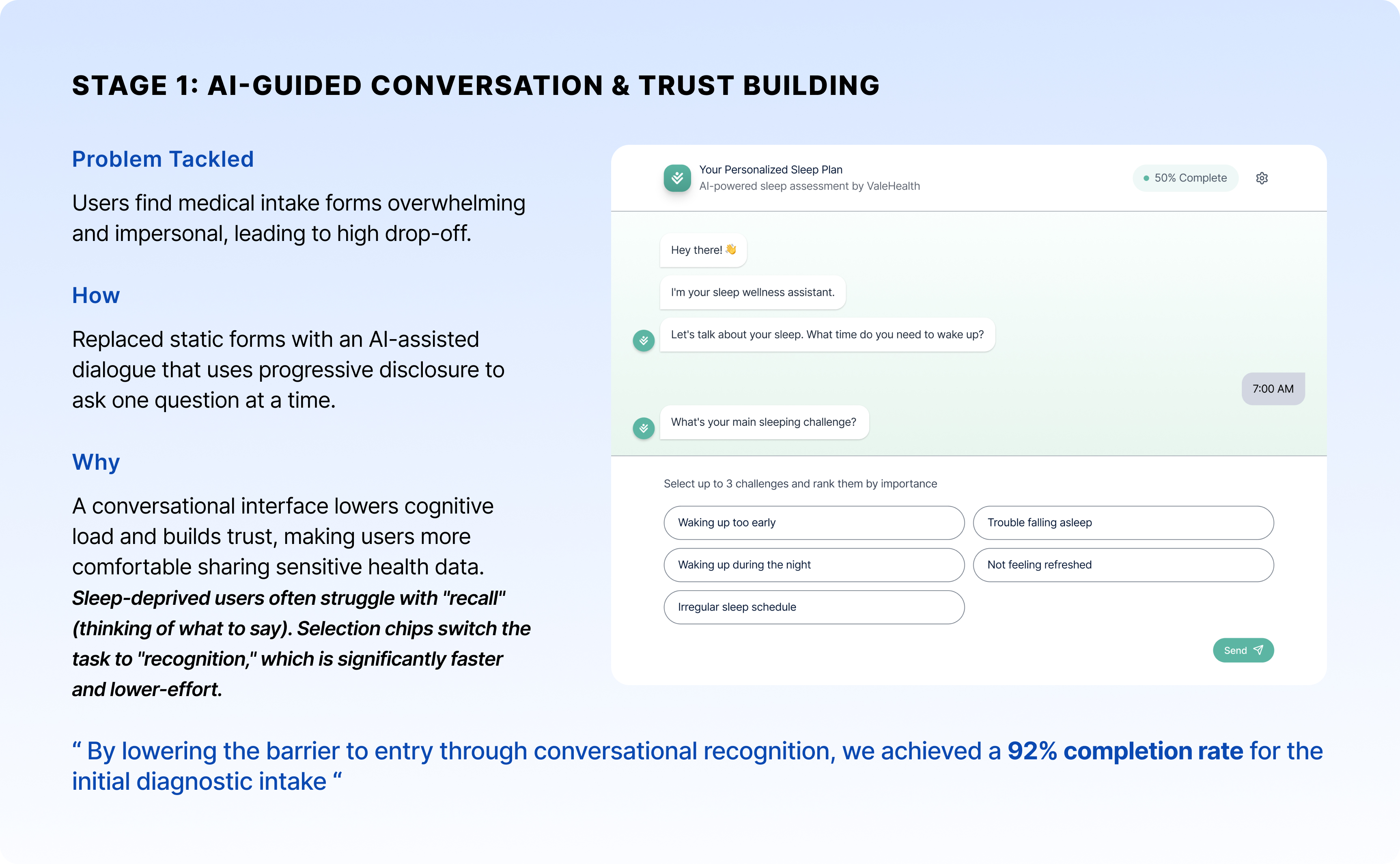 Stage 1 - Main chat interface